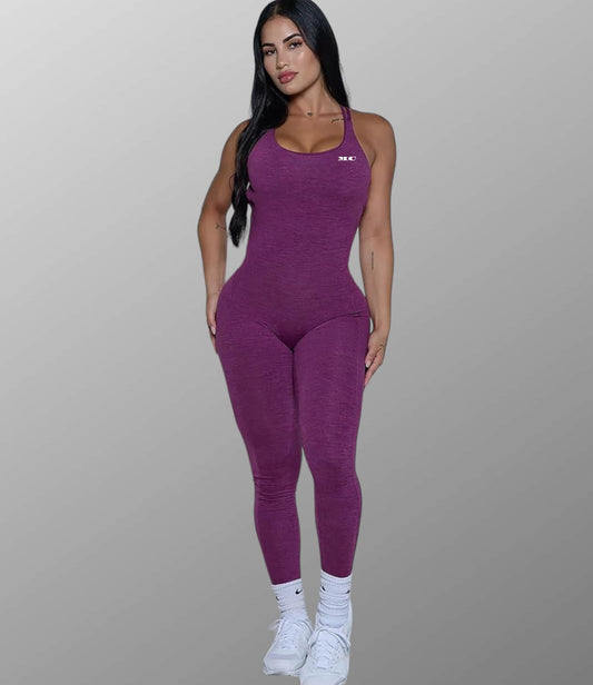 Purple Backless & Butt Lift Jumpsuit