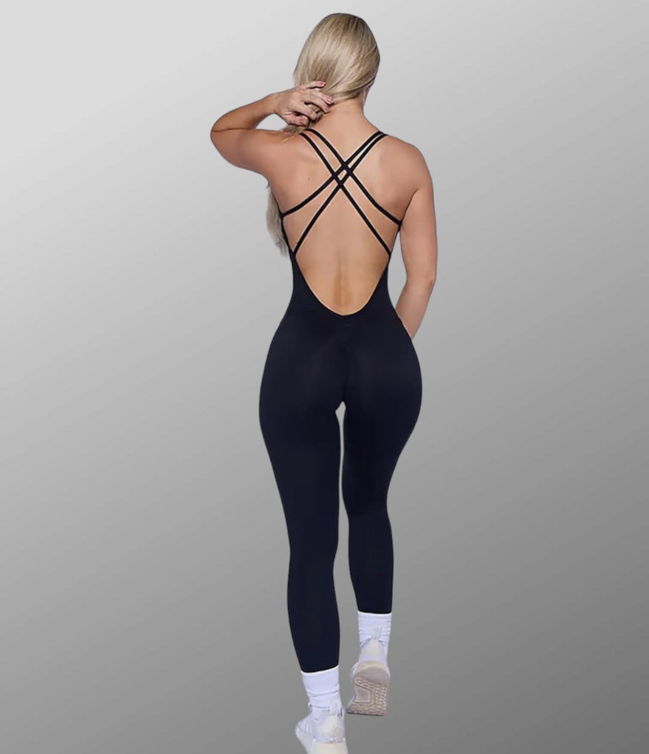 Black Backless & Butt Lift Jumpsuit