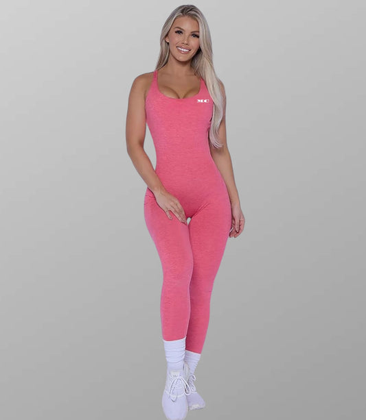 Pink Backless & Butt Lift Jumpsuit